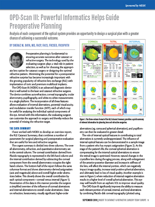 OPD-Scan III: Powerful Informatics Helps Guide Preoperative Planning