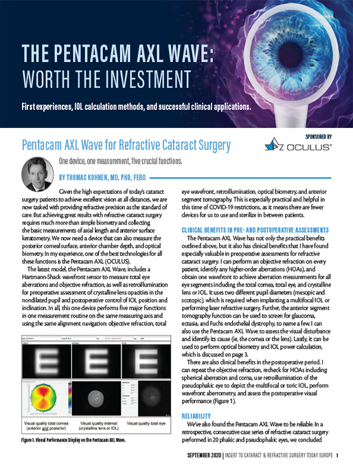 The Pentacam AXL Wave: Worth the Investment