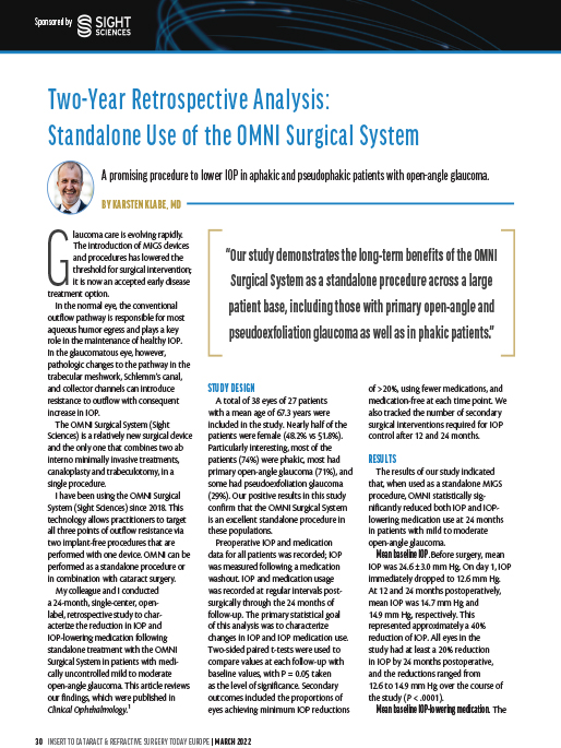 Two-Year Retrospective Analysis: Standalone Use of the OMNI Surgical System